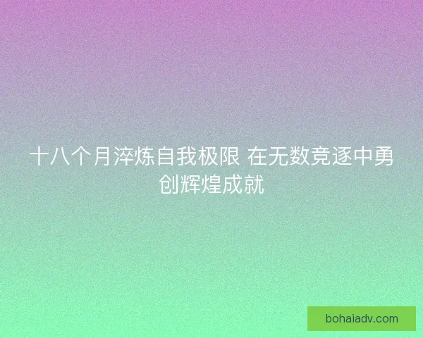 十八个月淬炼自我极限 在无数竞逐中勇创辉煌成就