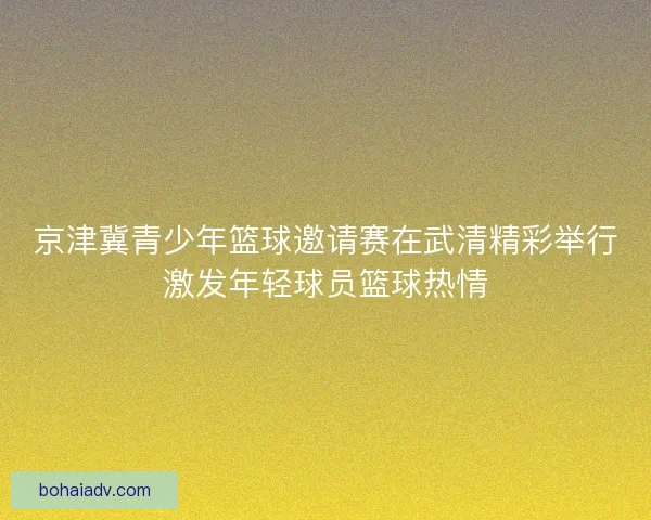 京津冀青少年篮球邀请赛在武清精彩举行激发年轻球员篮球热情