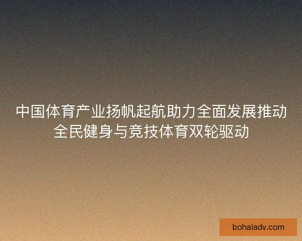 中国体育产业扬帆起航助力全面发展推动全民健身与竞技体育双轮驱动 中国体育产业扬帆起航助力全面发展推动全民健身与竞技体育双轮驱动
